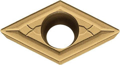 Kyocera - DCMT32.51 GK Grade CA525 Carbide Turning Insert - TiCN/Al2O3/TiN Finish, 55° Diamond, 3/8" Inscr Circle, 5/32" Thick, 1/64" Corner Radius - USA Tool & Supply
