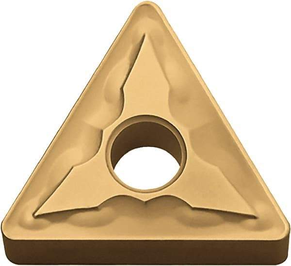 Kyocera - TNMG331 GS Grade CA510 Carbide Turning Insert - TiCN/Al2O3/TiN Finish, 60° Triangle, 3/8" Inscr Circle, 3/16" Thick, 1/64" Corner Radius - USA Tool & Supply
