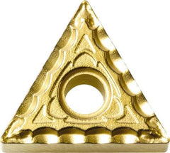 Kyocera - TNMG332 XQ Grade CA515 Carbide Turning Insert - TiCN/Al2O3/TiN Finish, 60° Triangle, 3/8" Inscr Circle, 3/16" Thick, 1/64" Corner Radius - USA Tool & Supply