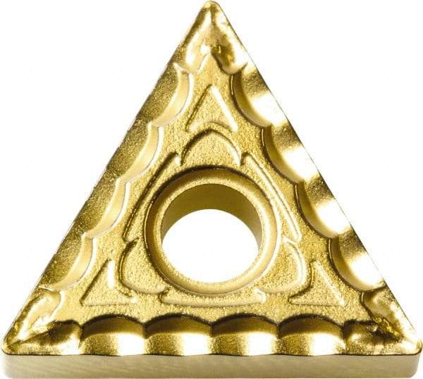 Kyocera - TNMG331 XQ Grade CA525 Carbide Turning Insert - TiCN/Al2O3/TiN Finish, 60° Triangle, 3/8" Inscr Circle, 3/16" Thick, 1/64" Corner Radius - USA Tool & Supply