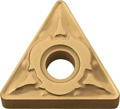 Kyocera - TNMG332 GT Grade CA510 Carbide Turning Insert - TiCN/Al2O3/TiN Finish, 60° Triangle, 3/8" Inscr Circle, 3/16" Thick, 1/32" Corner Radius - USA Tool & Supply