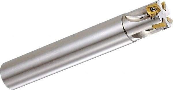 Kyocera - 1/2" Cut Diam, 0.236" Max Depth of Cut, 1/2" Shank Diam, 3.27" OAL, Indexable Square Shoulder End Mill - BDMT 0703 Inserts, Cylindrical Shank, 90° Lead Angle, Through Coolant - USA Tool & Supply