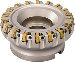 Kyocera - 10 Inserts, 4" Cut Diam, 0.866" Arbor Diam, 0.236" Max Depth of Cut, Indexable Square-Shoulder Face Mill - 70° Lead Angle, 2.48" High, PNEA 1106, PNEG 1106 & PNMG 1106 Insert Compatibility - USA Tool & Supply