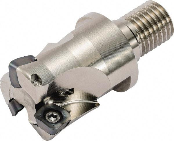 Kyocera - 32mm Cut Diam, 1mm Max Depth, M16 Modular Connection Indexable High-Feed End Mill - Screw Holding Method, LOGU 030310ER-GM Insert, MFH Toolholder, Through Coolant - USA Tool & Supply
