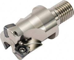 Kyocera - 28mm Cut Diam, 1mm Max Depth, M12 Modular Connection Indexable High-Feed End Mill - Screw Holding Method, LOGU 030310ER-GM Insert, MFH Toolholder, Through Coolant - USA Tool & Supply