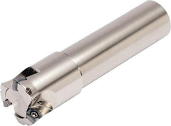 Kyocera - 25mm Cut Diam, 1.5mm Max Depth, 25mm Shank Diam, Weldon Shank Indexable High-Feed End Mill - Screw Holding Method, SOMT 100420ER-.. Insert, MFH Toolholder, Through Coolant - USA Tool & Supply