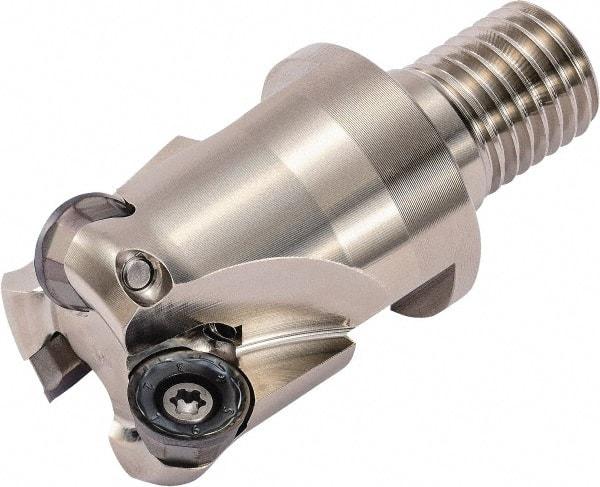 Kyocera - 20mm Cutting Diam, 5mm Max Depth of Cut, Modular Connection Indexable Copy End Mill - 2 Inserts, RPGT 10, RPMT 10 Insert, MRX Toolholder - USA Tool & Supply