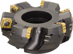 Kyocera - 101.6mm Cut Diam, 31.75mm Arbor Hole, 12mm Max Depth of Cut, 75° Indexable Chamfer & Angle Face Mill - 6 Inserts, SPMT1806 Insert, Right Hand Cut, 6 Flutes, Series MSRS15 - USA Tool & Supply