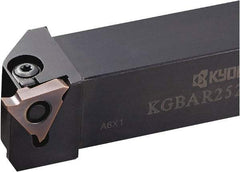Kyocera - KGBA, External, Left Hand, 4.5mm Max Depth of Cut, 0.013 to 0.189" Groove Width, Indexable Grooving Tool Holder - GBA43R/L.. Insert Compatibility, 20mm Shank Height, 20mm Shank Width, 125mm OAL - USA Tool & Supply