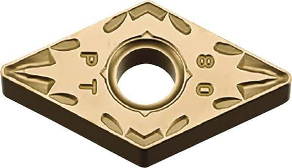 Kyocera - DNMG433 PT Grade CA525 Carbide Turning Insert - TiCN/Al2O3/TiN Finish, 55° Diamond, 1/2" Inscr Circle, 3/16" Thick, 3/64" Corner Radius - USA Tool & Supply