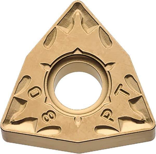 Kyocera - WNMG432 PT Grade CA6525 Carbide Turning Insert - TiCN/Al2O3/TiN Finish, 80° Trigon, 1/2" Inscr Circle, 3/16" Thick, 1/32" Corner Radius - USA Tool & Supply