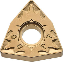 Kyocera - WNMG432 PT Grade CA6525 Carbide Turning Insert - TiCN/Al2O3/TiN Finish, 80° Trigon, 1/2" Inscr Circle, 3/16" Thick, 1/32" Corner Radius - USA Tool & Supply