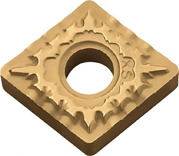 Kyocera - CNMG432 XS Grade PV720 Cermet Turning Insert - TiCN (Megacoat Nano) Finish, 80° Diamond, 1/2" Inscr Circle, 3/16" Thick, 1/32" Corner Radius - USA Tool & Supply