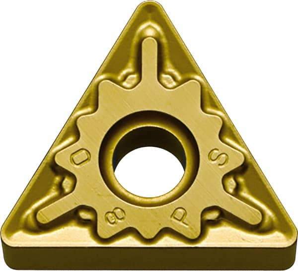 Kyocera - TNMG433 PS Grade CA510 Carbide Turning Insert - TiCN/Al2O3/TiN Finish, 60° Triangle, 1/2" Inscr Circle, 3/16" Thick, 3/64" Corner Radius - USA Tool & Supply