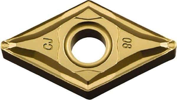 Kyocera - DNMG443 CJ Grade CA510 Carbide Turning Insert - TiCN/Al2O3/TiN Finish, 55° Diamond, 1/2" Inscr Circle, 1/4" Thick, 3/64" Corner Radius - USA Tool & Supply