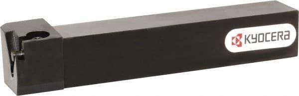 Kyocera - KGBAS, External, Left Hand, 5.5mm Max Depth of Cut, 0.013 to 0.189" Groove Width, Indexable Grooving Tool Holder - GBA43R/L.. Insert Compatibility, 25mm Shank Height, 25mm Shank Width, 150mm OAL - USA Tool & Supply