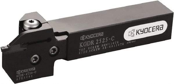 Kyocera - KGD, External, Right Hand, 24.9936mm Max Depth of Cut, 5 to 6mm Groove Width, Indexable Grooving Tool Holder - Multiple Insert Compatibility, 1" Shank Height, 1" Shank Width, 6.1" OAL - USA Tool & Supply