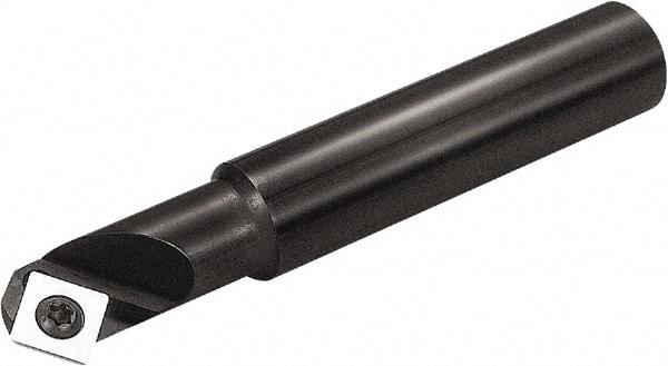 Kyocera - 45° Lead Angle, 21mm Max Cut Diam, 6mm Min Cut Diam, 8.6mm Max Depth of Cut, Indexable Chamfer and Angle End Mill - 1 Insert, SEKW 421, SEKW 422, SEMT 421 Insert Style, 120mm Overall Length, Straight Shank - USA Tool & Supply