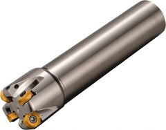 Kyocera - 50mm Cutting Diam, 40mm Shank Diam, 8mm Max Depth of Cut, Weldon Flat Indexable Copy End Mill - 4 Inserts, ROMU 16... Insert, MRW Toolholder - USA Tool & Supply
