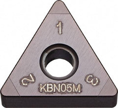 Kyocera - TNGA332 Grade KBN05M CBN Turning Insert - Megacoat Finish, 60° Triangle, 3/8" Inscr Circle, 3/16" Thick, 1/32" Corner Radius - USA Tool & Supply