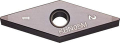 Kyocera - VNGA331 Grade KBN05M CBN Turning Insert - Megacoat Finish, 35° Diamond, 3/8" Inscr Circle, 3/16" Thick, 1/64" Corner Radius - USA Tool & Supply