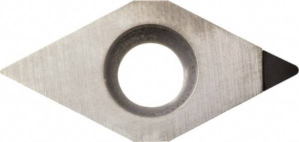 Kyocera - DCMT32.50.2 Grade KPD001 Polycrystalline Diamond (PCD) Turning Insert - Uncoated, 55° Diamond, 3/8" Inscr Circle, 5/32" Thick, 0.004" Corner Radius - USA Tool & Supply