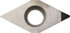 Kyocera - DCMT32.50.2 Grade KPD001 Polycrystalline Diamond (PCD) Turning Insert - Uncoated, 55° Diamond, 3/8" Inscr Circle, 5/32" Thick, 0.004" Corner Radius - USA Tool & Supply