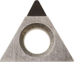 Kyocera - TPMH221 Grade KPD010 Polycrystalline Diamond (PCD) Turning Insert - Uncoated, 60° Triangle, 1/4" Inscr Circle, 1/8" Thick, 1/64" Corner Radius - USA Tool & Supply