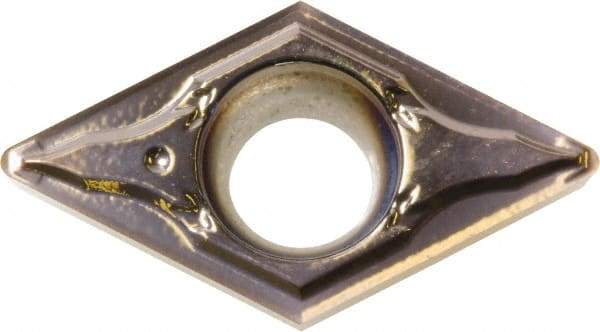 Kyocera - DCGT32.51 GF Grade PR1225 Carbide Turning Insert - Megacoat Finish, 55° Diamond, 3/8" Inscr Circle, 5/32" Thick, 1/64" Corner Radius - USA Tool & Supply
