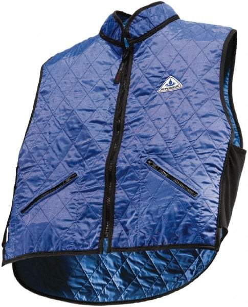 Techniche - Size L, Blue Cooling Vest - Zipper Front, Nylon, HyperKewl - USA Tool & Supply