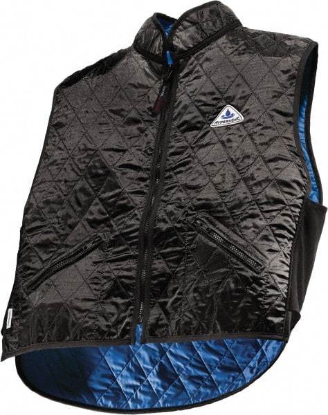 Techniche - Size S, Black Cooling Vest - Zipper Front, Nylon, HyperKewl - USA Tool & Supply