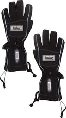 Techniche - Size S/M Work Gloves - For General Purpose, Palm & Fingers Coated, Gauntlet Cuff, Full Fingered, Black, Paired - USA Tool & Supply