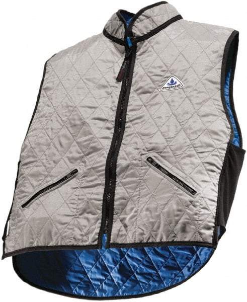 Techniche - Size XS, Silver Cooling Vest - Zipper Front, Nylon, HyperKewl - USA Tool & Supply