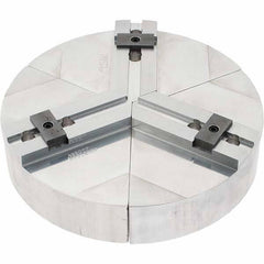 Abbott Workholding Products - 10" Max Chuck Capacity, Tongue & Groove Interface, Round Soft Lathe Chuck Jaw - 3 Jaw, Aluminum, 40mm Btw Mount Hole Ctrs, 10" Wide, 2" High, 12mm Groove, 12mm Fastener - USA Tool & Supply