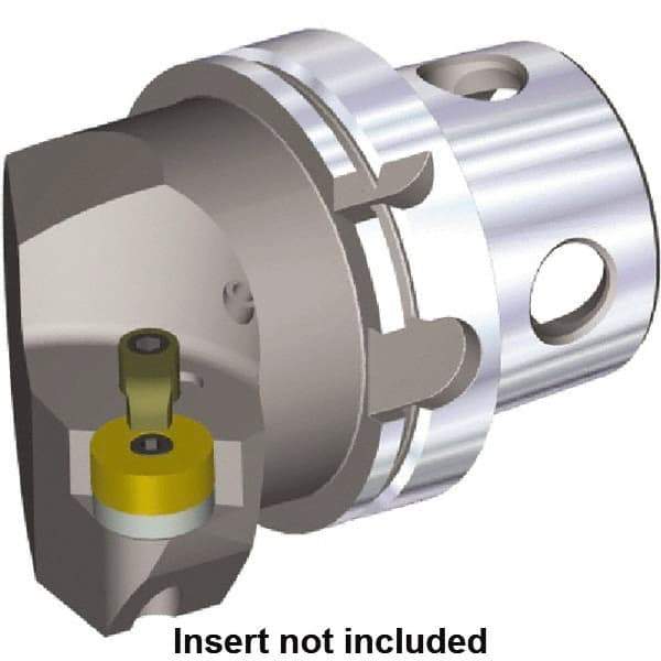 Kennametal - Insert Style RN..1204, RN..43, 100mm Head Length, Left Hand Cut, Internal/External Modular Threading Cutting Unit Head - System Size KM4X100, 63mm Center to Cutting Edge, Series KM4X - USA Tool & Supply