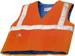 Techniche - Size 2X/3XL, High Visibility Orange Cooling Vest - Hook & Loop Front, Polyester, HyperKewl - USA Tool & Supply