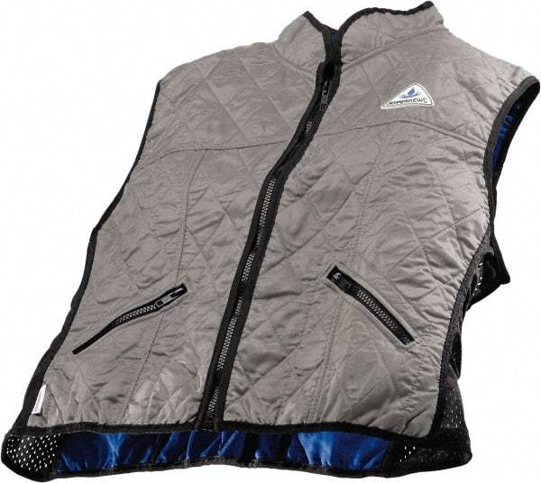 Techniche - Size 2XL, Silver Cooling Vest - Zipper Front, Nylon, HyperKewl - USA Tool & Supply