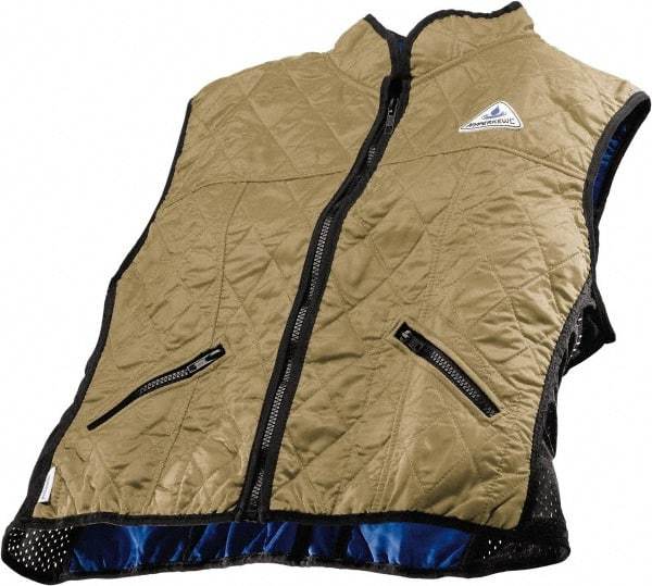Techniche - Size 2XL, Khaki Cooling Vest - Zipper Front, Nylon, HyperKewl - USA Tool & Supply