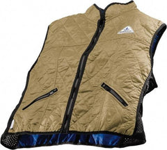 Techniche - Size L, Khaki Cooling Vest - Zipper Front, Nylon, HyperKewl - USA Tool & Supply