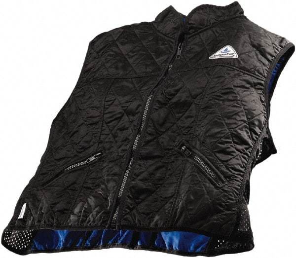 Techniche - Size XL, Black Cooling Vest - Zipper Front, Nylon, HyperKewl - USA Tool & Supply