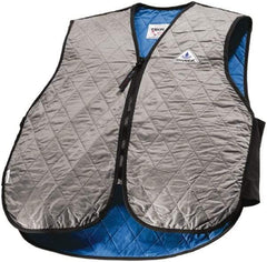 Techniche - Size M, Silver Cooling Vest - Zipper Front, Nylon, HyperKewl - USA Tool & Supply