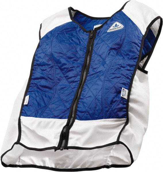 Techniche - Size 3XL, Royal Blue Cooling Vest - Zipper Front, Nylon, HyperKewl, Poly-Cotton - USA Tool & Supply