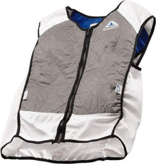 Techniche - Size M, Silver Cooling Vest - Zipper Front, Nylon, HyperKewl, Poly-Cotton - USA Tool & Supply