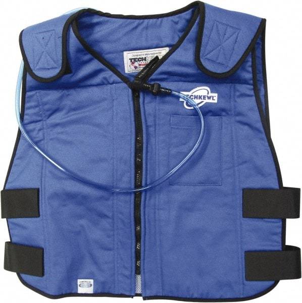 Techniche - Size 2XL, Blue Cooling Vest - Zipper Front, Cotton - USA Tool & Supply