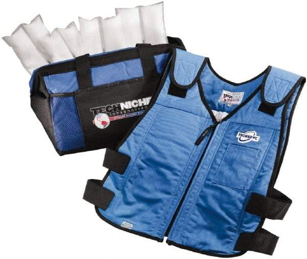 Techniche - Size 2XL, Royal Blue Cooling Vest - Zipper Front, Cotton - USA Tool & Supply