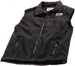 Techniche - Size XL Heated, Wind Resistant & Water Resistant Vest - Black, Softshell Barrier Fleece, Zipper Closure - USA Tool & Supply