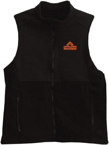 Techniche - Size XL Heated, Wind Resistant & Water Resistant Vest - Black, Softshell Barrier Fleece, Zipper Closure - USA Tool & Supply