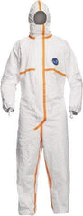 Dupont - Size 3XL Tyvek General Purpose Coveralls - White, Zipper Closure, Elastic Cuffs with Thumb-loop, Elastic Ankles, Taped Seams - USA Tool & Supply