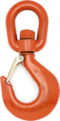 Campbell - #5 Hook, 3 Ton Capacity, Alloy Steel Swivel Hoist Hook - 8-1/4" Long x 4-1/8" Wide - USA Tool & Supply