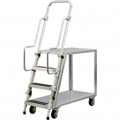 New Age Industrial - 69-1/2" High 800 Lb Capacity 3 Step Stock-Picking Ladder - USA Tool & Supply